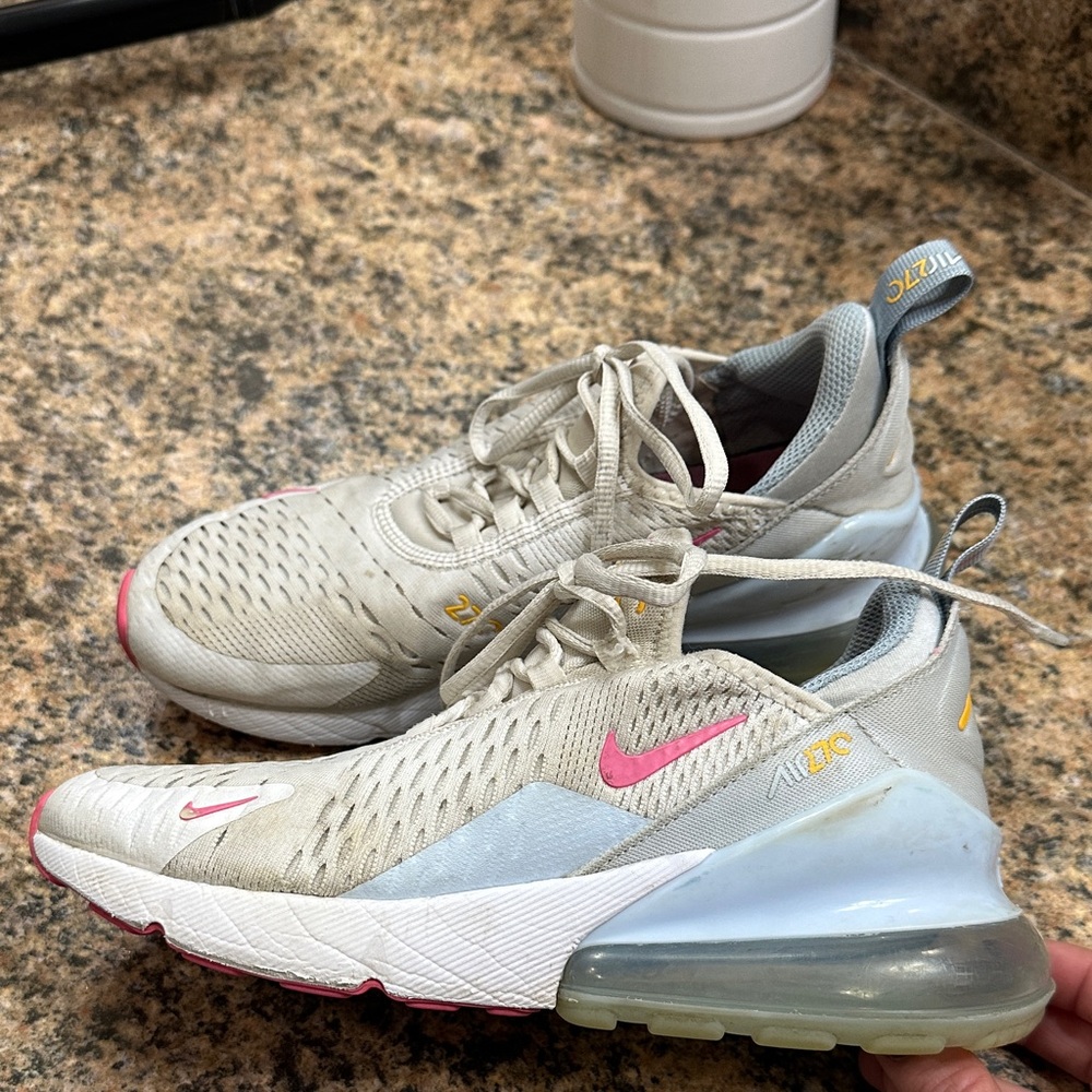 Nike Girls White and Pink Air Max Sneakers